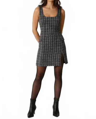 Greylin Tweed Sleeveless Boucle Dress In Navy In Gray