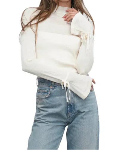 Greylin Valerie Sheer Yolk Knit Top In Ivory In White