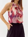 Greylin Venice Printed Halter Top In Pink In Pink