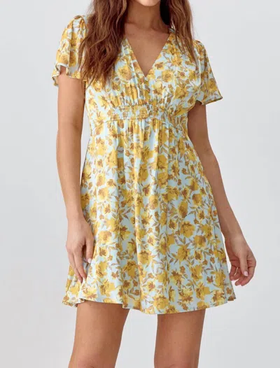 Greylin Verna Mini Dress In Blue/yellow