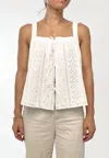 Greylin Vivi Cotton Eyelet Top In White In White