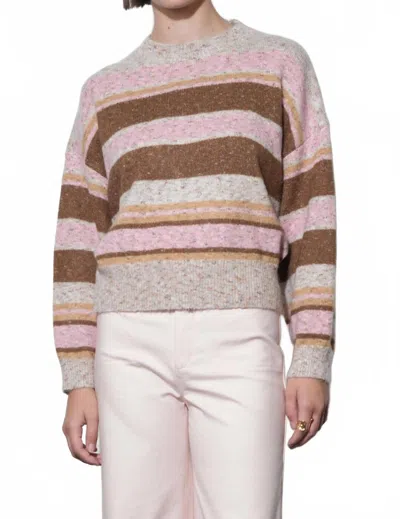 Greylin Wendy Crew Neck Sweater In Pink Brown In Multi