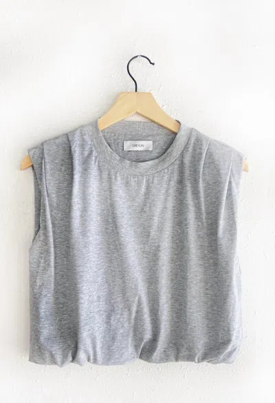 Greylin Women's Alisa Padded Shoulder Top In Heather Grey In Gray