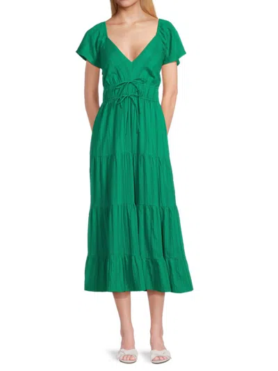 Greylin Women's Bow Midaxi A Line Dress In Green