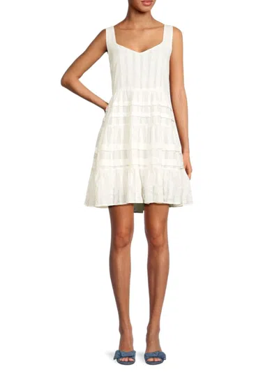 Greylin Women's Cotton Mini A Line Dress In White