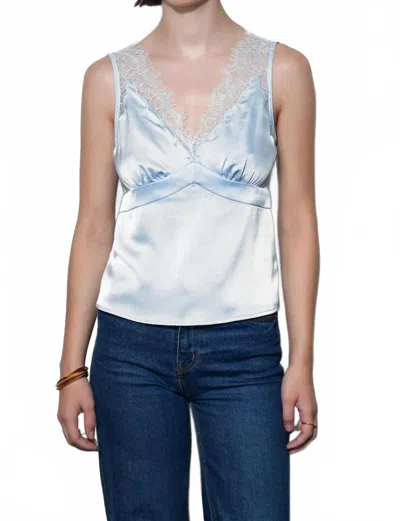Greylin Women's Isis Lace Detail Satin Camisole In Blue