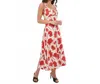 Greylin Women's Madi Linen Sweetheart Neck Midi Dress In Cream/red In Multi