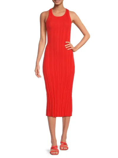 Greylin Women's Ribbed Bodycon Midaxi Tank Dress In Red