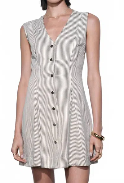 Greylin Zora Stripe Dress In Ivory/black