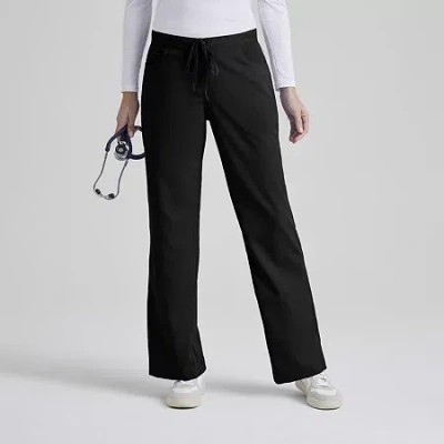 Grey's Anatomy By Barco Classic 4232 Riley 5-pocket Mid-rise Flared Leg Womens Plus Tall Moisture Wicking Scrub Pant In Black