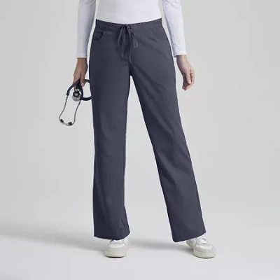 Grey's Anatomy By Barco Classic 4232 Riley 5-pocket Mid-rise Flared Leg Womens Plus Tall Moisture Wicking Scrub Pant In Gray