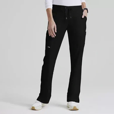 Grey's Anatomy By Barco Classic 4277 Mia 6-pocket Mid-rise Straight Leg Womens Scrub Pant In Black