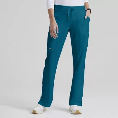Grey's Anatomy By Barco Classic 4277 Mia 6-pocket Mid-rise Straight Leg Womens Scrub Pant In Blue