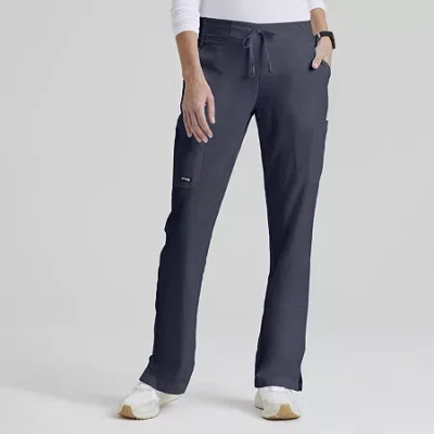 Grey's Anatomy By Barco Classic 4277 Mia 6-pocket Mid-rise Straight Leg Womens Scrub Pant In Gray