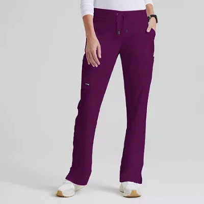 Grey's Anatomy By Barco Classic 4277 Mia 6-pocket Mid-rise Straight Leg Womens Scrub Pant In Red