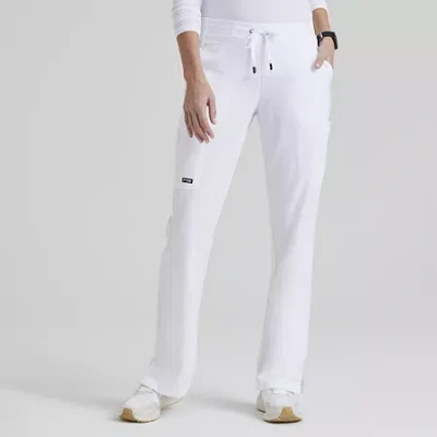 Grey's Anatomy By Barco Classic 4277 Mia 6-pocket Mid-rise Straight Leg Womens Scrub Pant In White