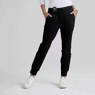 Grey's Anatomy By Barco Classic Grp534 Kira 5-pocket Mid-rise Jogger Womens Moisture Wicking Scrub Pant In Black