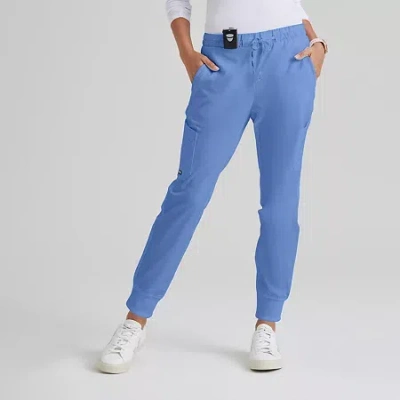 Grey's Anatomy By Barco Classic Grp534 Kira 5-pocket Mid-rise Jogger Womens Moisture Wicking Scrub Pant In Blue