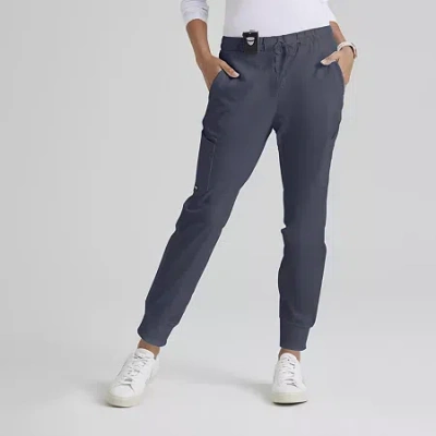 Grey's Anatomy By Barco Classic Grp534 Kira 5-pocket Mid-rise Jogger Womens Moisture Wicking Scrub Pant In Gray