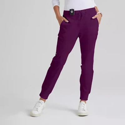 Grey's Anatomy By Barco Classic Grp534 Kira 5-pocket Mid-rise Jogger Womens Moisture Wicking Scrub Pant In Red