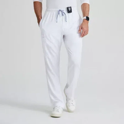 Grey's Anatomy By Barco Classic Grp558 Evan 5-pocket Zip-fly Mens Big And Tall Moisture Wicking Scrub Pant In White