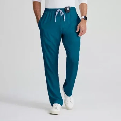 Grey's Anatomy By Barco Classic Grp558 Evan 5-pocket Zip-fly Mens Moisture Wicking Scrub Pant In Blue