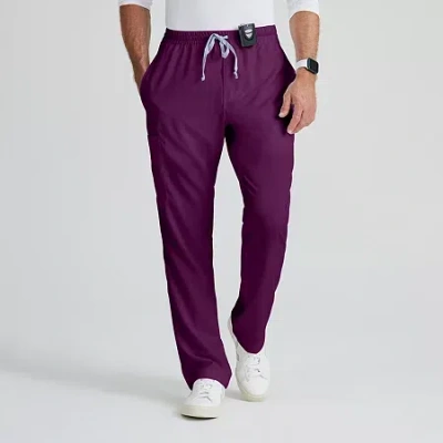 Grey's Anatomy By Barco Classic Grp558 Evan 5-pocket Zip-fly Mens Moisture Wicking Scrub Pant In Purple