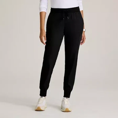 Grey's Anatomy By Barco Classic Grp689 Finley 6-pocket Mid-rise Jogger Womens Moisture Wicking Scrub Pant In Black