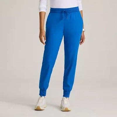 Grey's Anatomy By Barco Classic Grp689 Finley 6-pocket Mid-rise Jogger Womens Plus Tall Moisture Wicking Scrub Pant In Blue