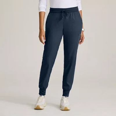 Grey's Anatomy By Barco Classic Grp689 Finley 6-pocket Mid-rise Jogger Womens Plus Tall Moisture Wicking Scrub Pant In Gray