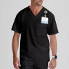 Grey's Anatomy By Barco Classic Grt091 Evan 2-pocket Mens Big And Tall V Neck Short Sleeve Moisture Wicking Scrub Top In Black