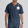 Grey's Anatomy By Barco Classic Grt091 Evan 2-pocket Mens Big And Tall V Neck Short Sleeve Moisture Wicking Scrub Top In Gray