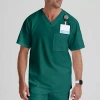 Grey's Anatomy By Barco Classic Grt091 Evan 2-pocket Mens Big And Tall V Neck Short Sleeve Moisture Wicking Scrub Top In Green