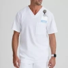 Grey's Anatomy By Barco Classic Grt091 Evan 2-pocket Mens V Neck Short Sleeve Moisture Wicking Scrub Top In White