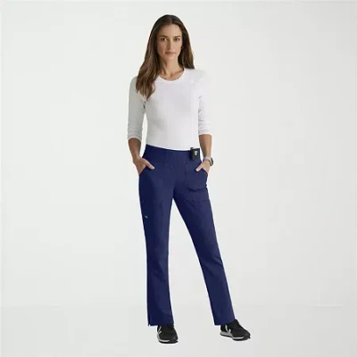 Grey's Anatomy By Barco Spandex Stretch Direct Grsp633 Relay 5-pocket Mid-rise Straight Leg Womens Stretch Fabric Moisture W In Blue