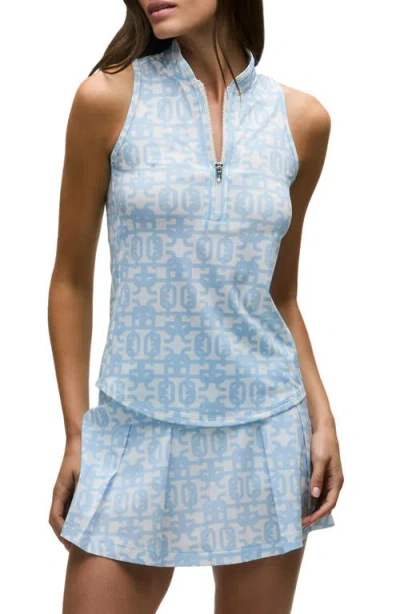 Greyson Alpha Glyph Half Zip Performance Top In Blue
