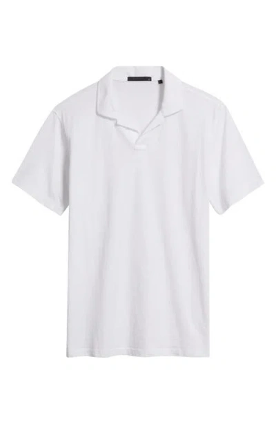 Greyson Alpha Slub Johnny Collar Polo In White