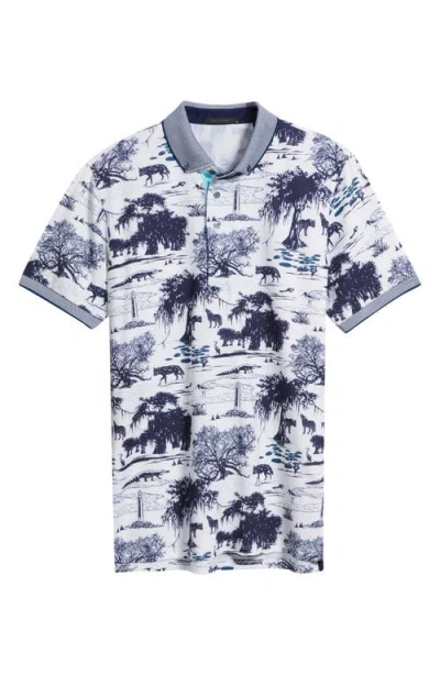 Greyson Angel Oak Performance Button-down Golf Polo In White