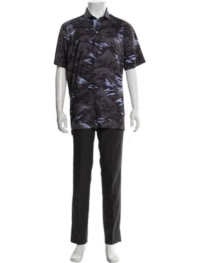 Pre-owned Greyson Camouflage Print Collar Polo Shirt In Purple