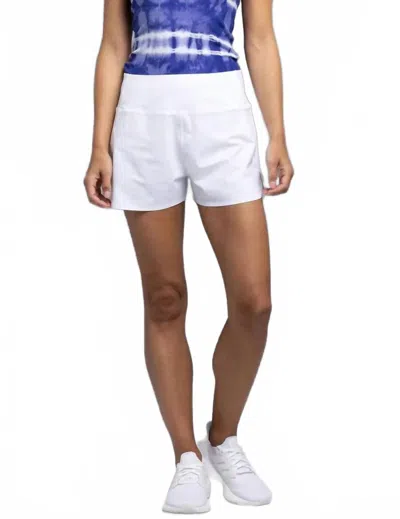 Greyson Clothiers Athletic Mid-rise Phoenix Shorts In Arctic White In Red