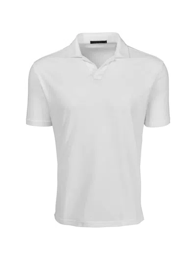 Greyson Clothiers Men's Alpha Slub Johnny Collar Short Sleeve Polo In Arctic In Multi