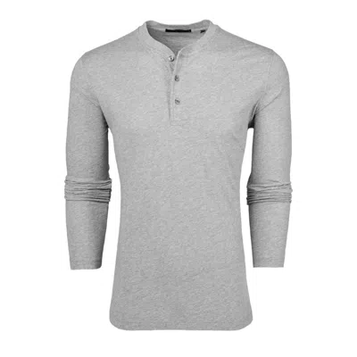 Greyson Clothiers Men's Alpha Slub Long Sleeve Henley Top In Light Grey Heather In Gray