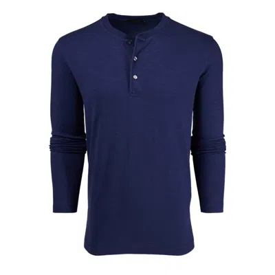 Greyson Clothiers Men's Alpha Slub Long Sleeve Henley Top In Maltese Blue