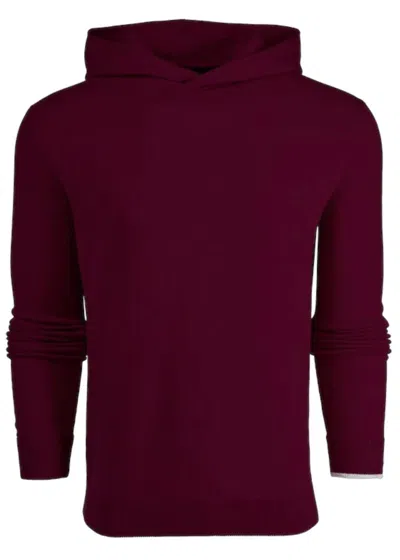 Greyson Clothiers Men's Koko Long Sleeve Sweater Hoodie In Dark Anthurium In Burgundy