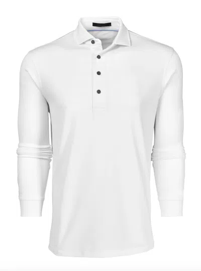 Greyson Clothiers Men's Omaha Long Sleeve Polo In Arctic In White