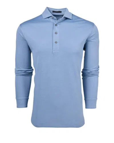 Greyson Clothiers Men's Omaha Long Sleeve Polo In Bonneville In Blue