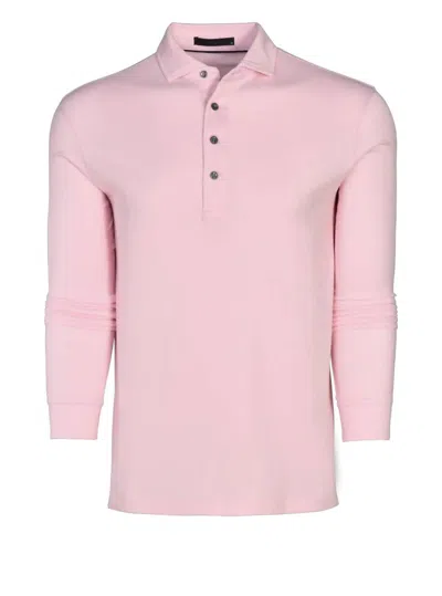 Greyson Clothiers Men's Omaha Long Sleeve Polo In Pink Sky