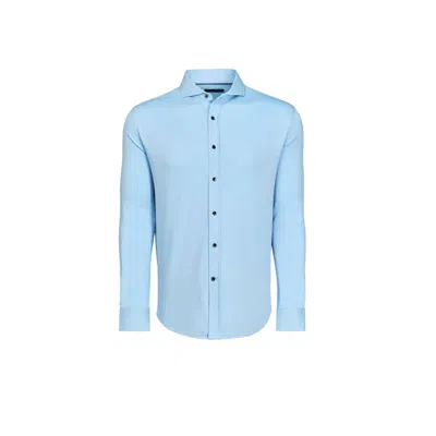 Greyson Clothiers Men's Omaha Pique Dress Shirt In Wolf Blue In Multi