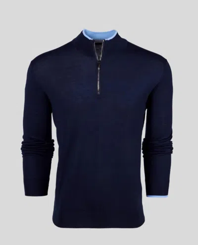 Greyson Clothiers Men's Saratoga Quarter Zip Sweater In Blue In Multi