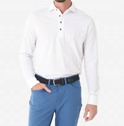 Greyson Clothiers Omaha Long Sleeve Polo Shirt In Arctic In White